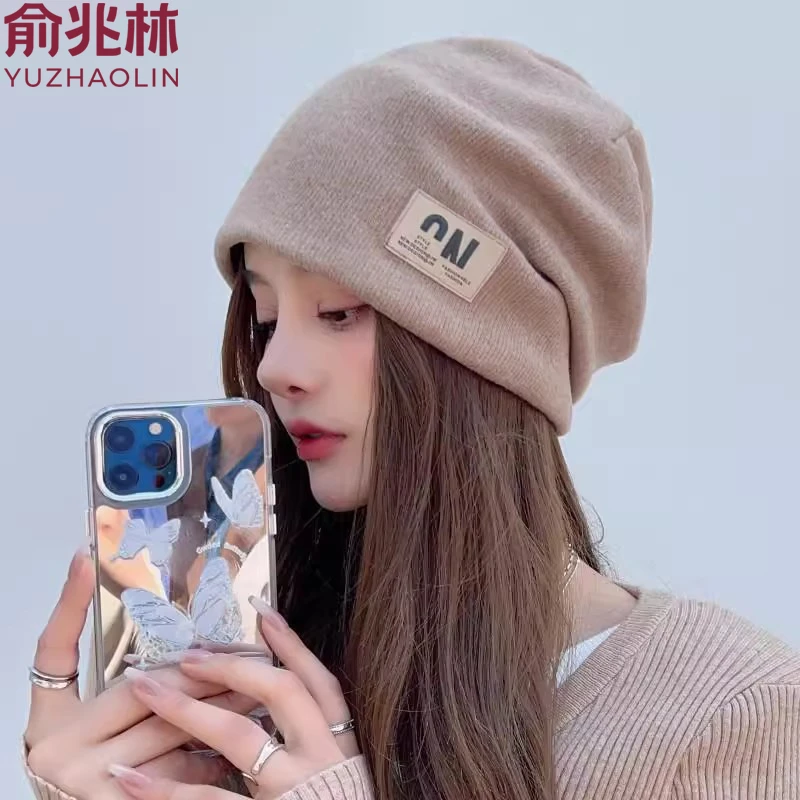 无压感睡帽秋冬季网红帽空调防风头套女堆堆冷帽子显脸小保暖