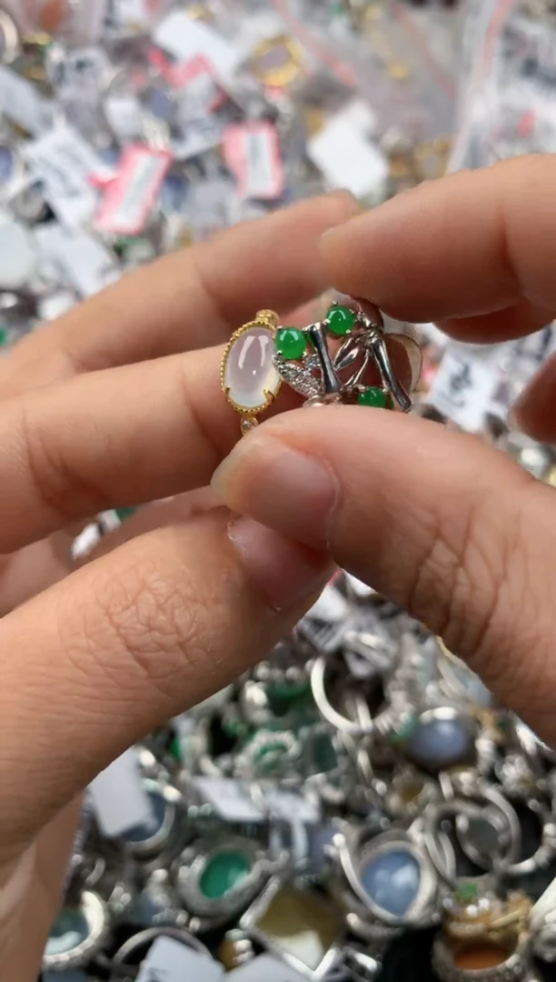 银S925镶嵌戒指翡翠111-----9
