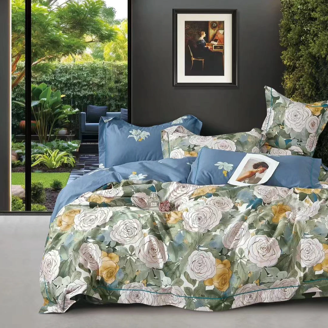 纯棉铂金60s标准双人四件套200*230高端轻奢优雅高支高密