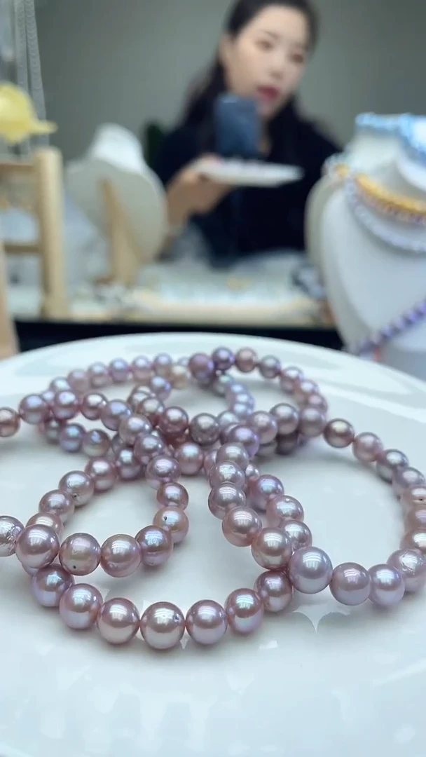 未镶嵌手链淡水珍珠紫色系手链