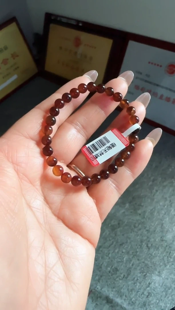 手串琥珀未镶嵌#1微瑕缅甸琥珀紫罗兰手串5mm