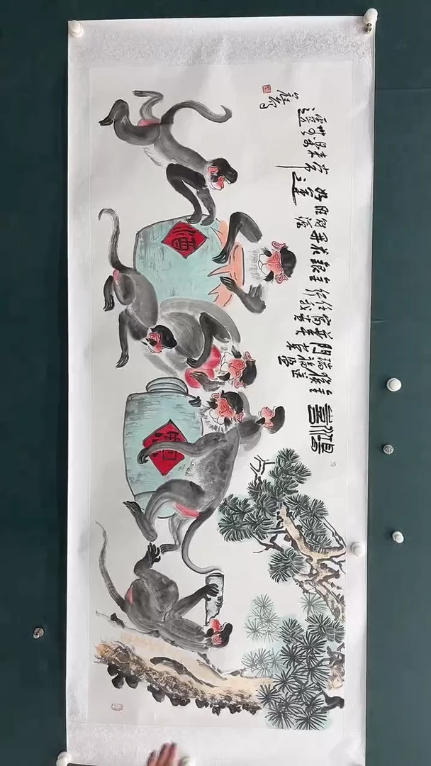 国画王冠人-12平尺-写意-带书