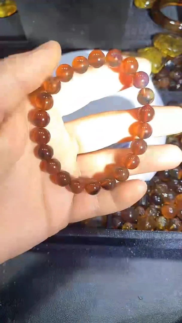 琥珀颈饰未镶嵌天然缅甸琥珀手串