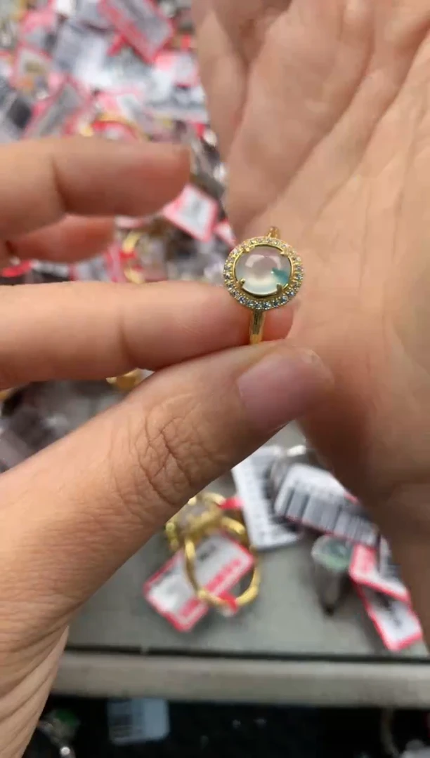 银S925镶嵌戒指翡翠111              4
