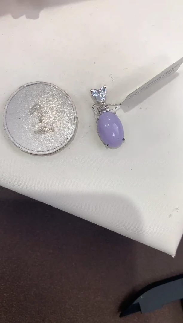 颈饰银S925镶嵌翡翠天然缅甸a货翡翠