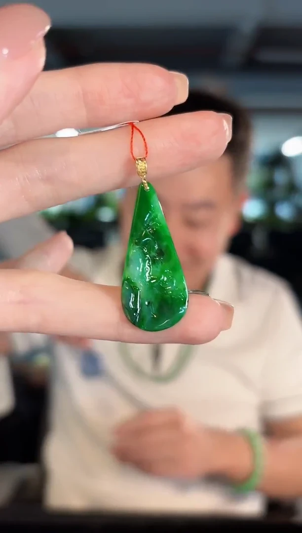 吊坠(不含链)18K金镶嵌翡翠 缅甸A货/支持复检/一件
