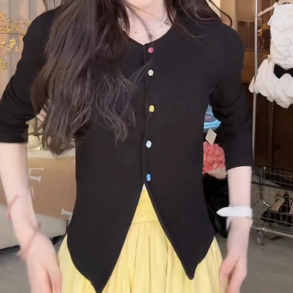 春季上新气质显瘦设计感长袖百搭复古小个子上衣