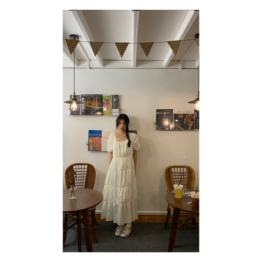 【粥粥清仓】法式复古纯色初恋高端设计显瘦气质轻奢连衣裙Y9232#