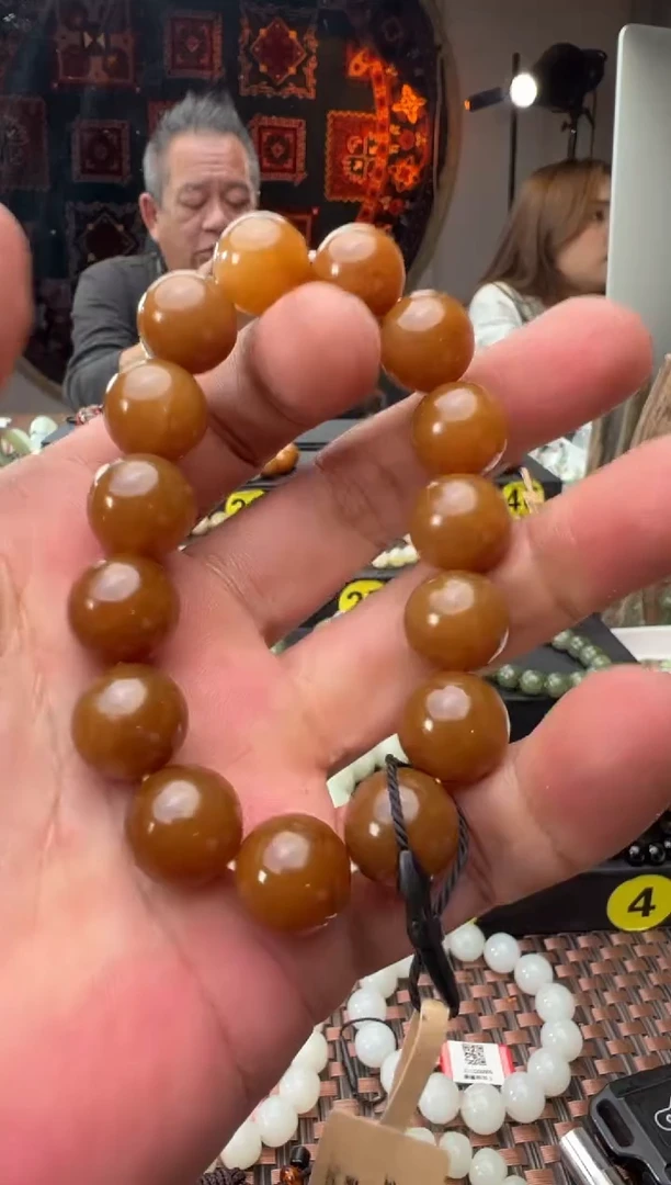 未镶嵌手串和田玉且末料金山糖手串卡14