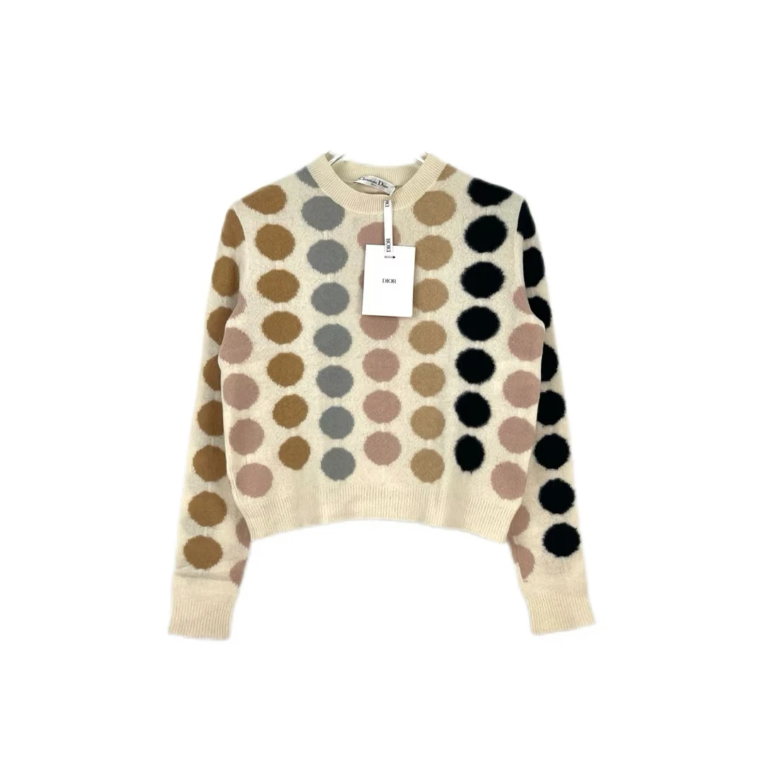 全新未使用 DIOR/迪奥 汤/P205741263/圆形图案毛衣
