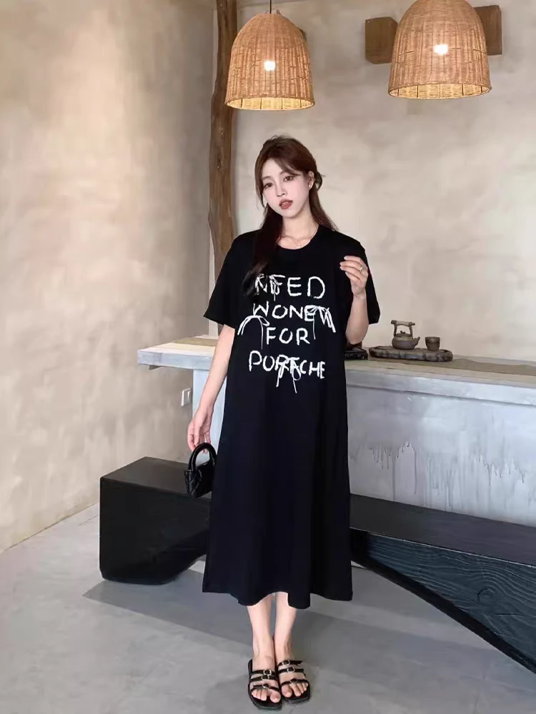 8786款蝴蝶结字母系带圆领夏季连衣裙