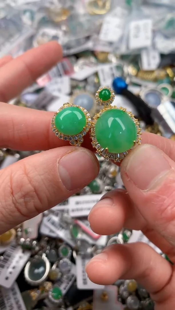 银S925镶嵌戒指翡翠4                     7