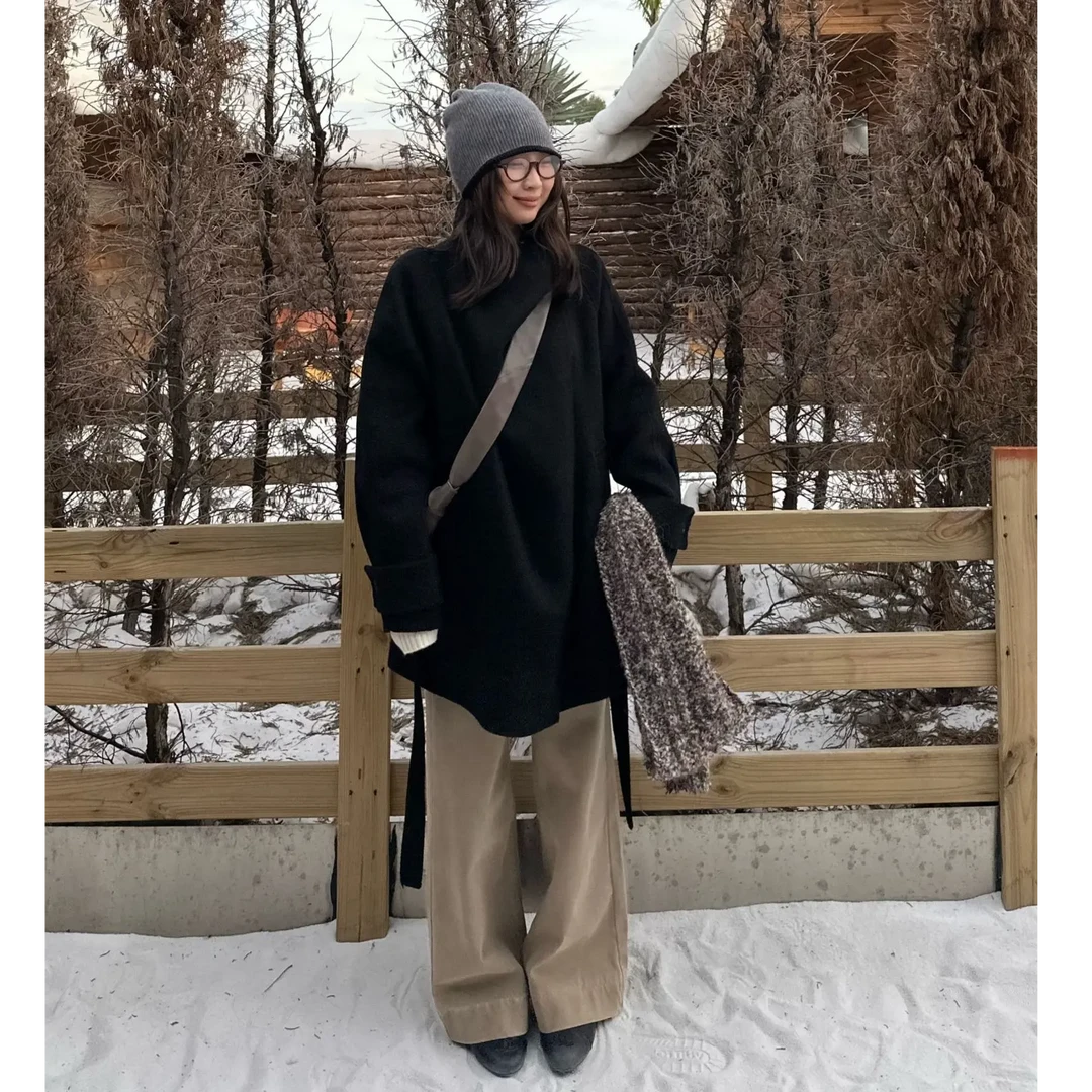 Our2【手工双面呢一粒扣】秋冬季韩版中长款毛呢大衣【8892】