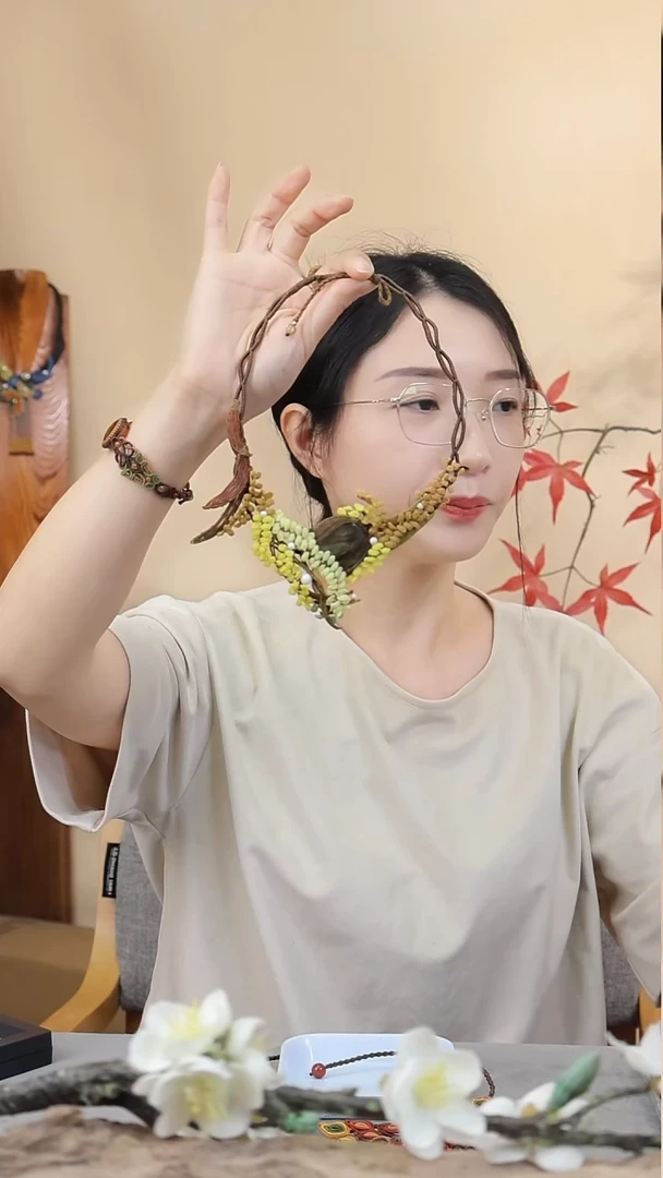 （特惠）《禾满秋野》项链材料包，含石，送教程