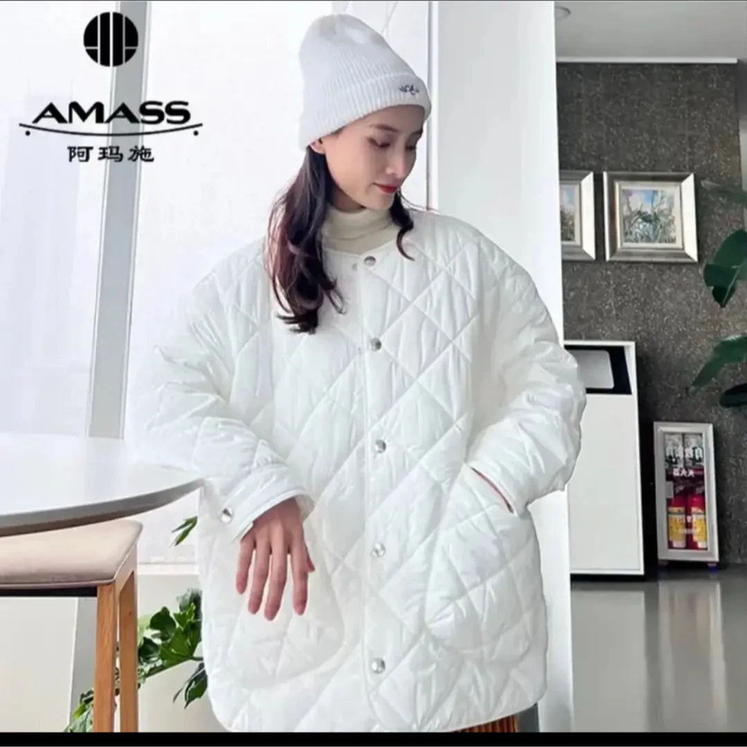 AMASS/阿玛施新雪丽韩版菱格棉服 5400730 加厚秋冬宽松时尚保暖