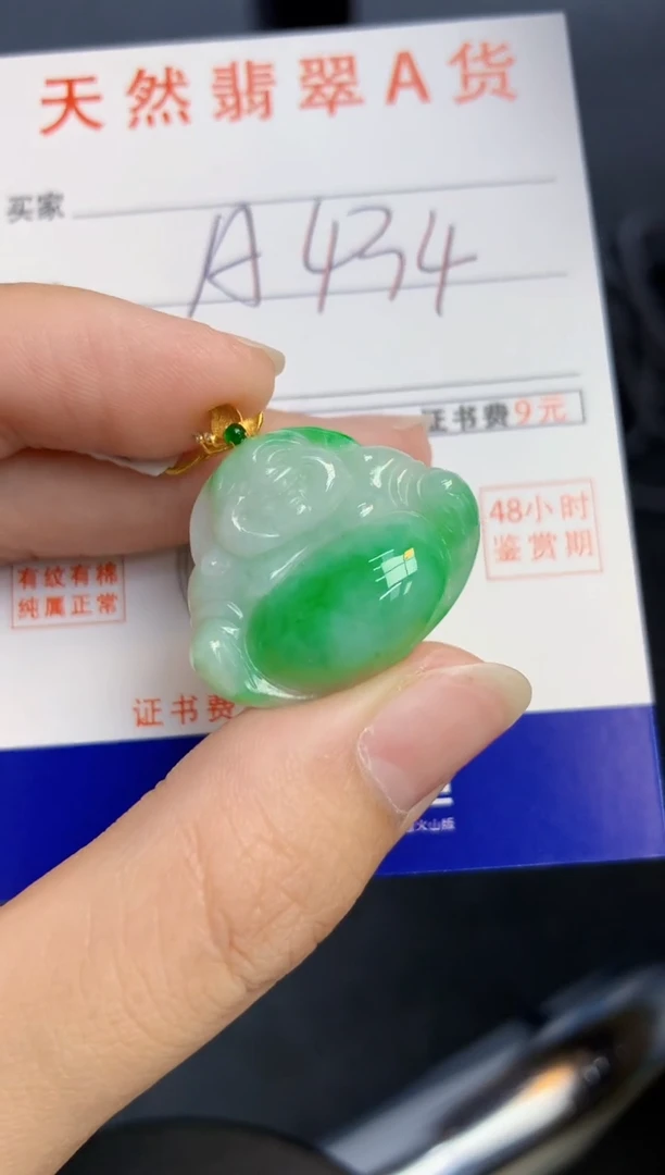 颈饰18K金镶嵌翡翠天然缅甸A货翡翠