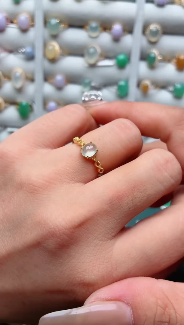 银S925镶嵌戒指翡翠.