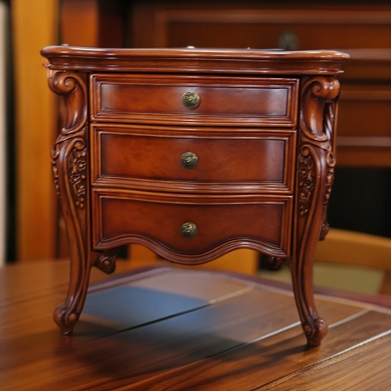 2个框架结构圆角款木导轨床头柜实木床电视柜四斗柜