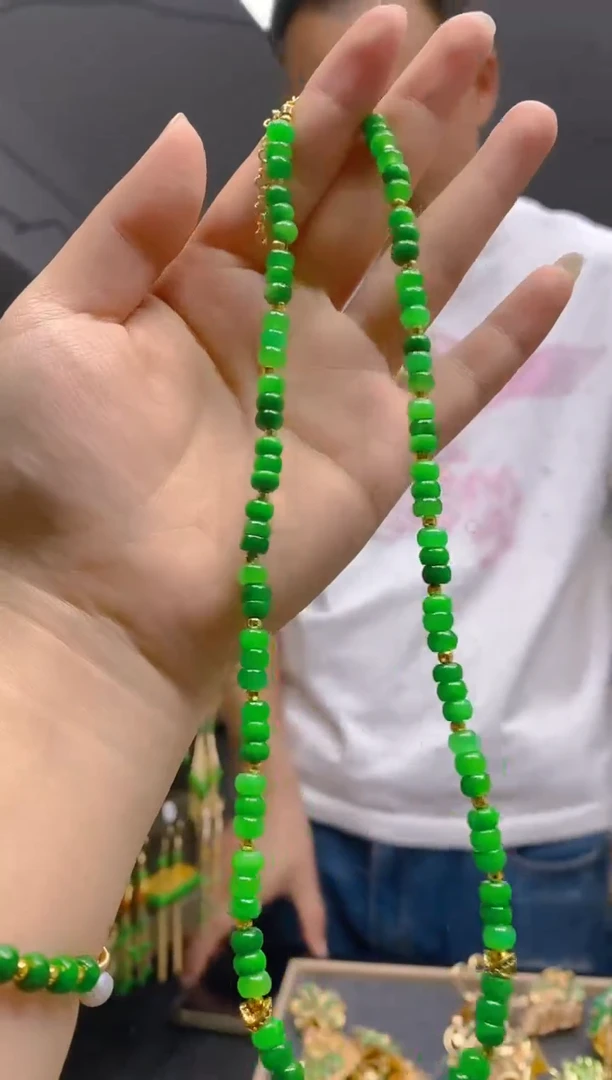 翡翠合金耳饰061翡翠锁骨链