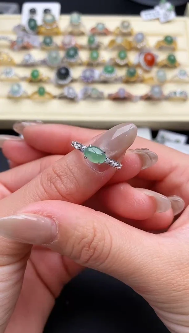 【闪购商品】翡翠戒指银S925镶嵌333333333+1