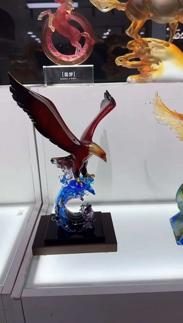 手工艺品琉璃信**好古法琉璃老鹰