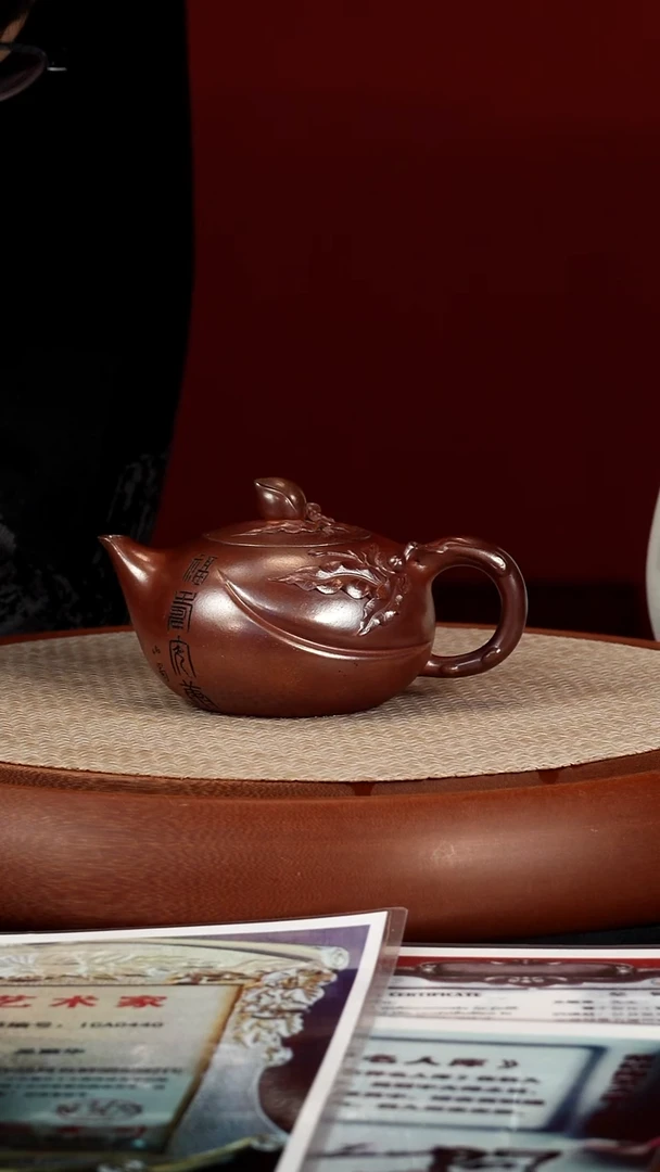 【k058】寿桃宜兴紫砂WSH