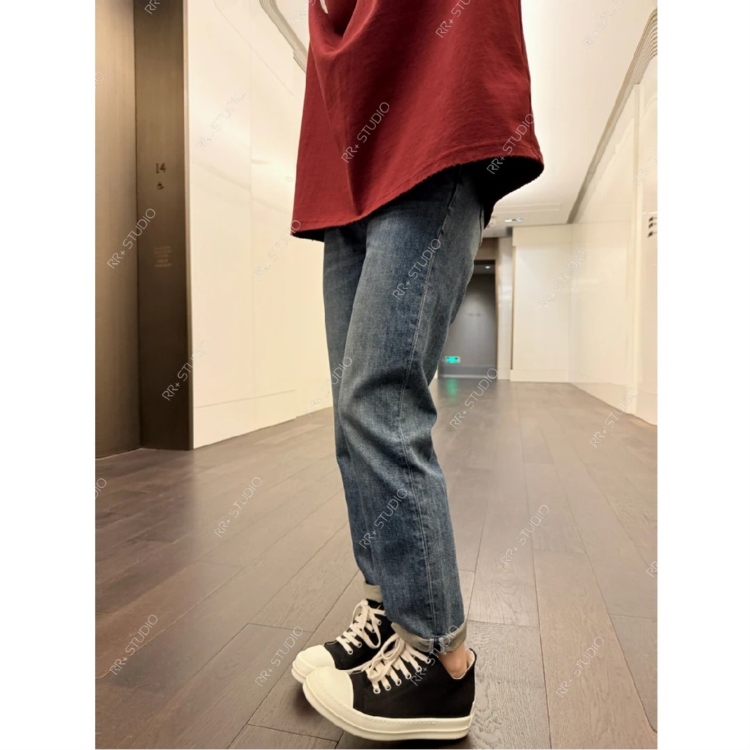 5712美式复古水洗鸡爪小脚牛仔裤女秋冬街头感宽松垂感长裤