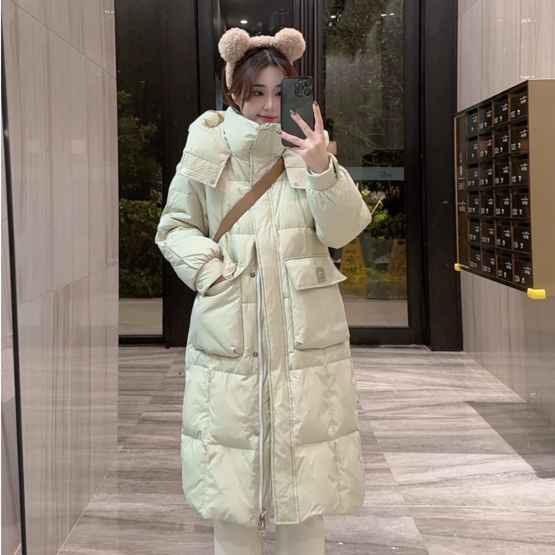 奈奈妮【温暖过冬】羽绒服冬季中长款连帽加厚保暖百2403