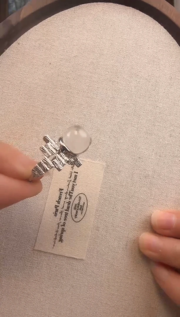 水晶戒指银S925镶嵌戒指