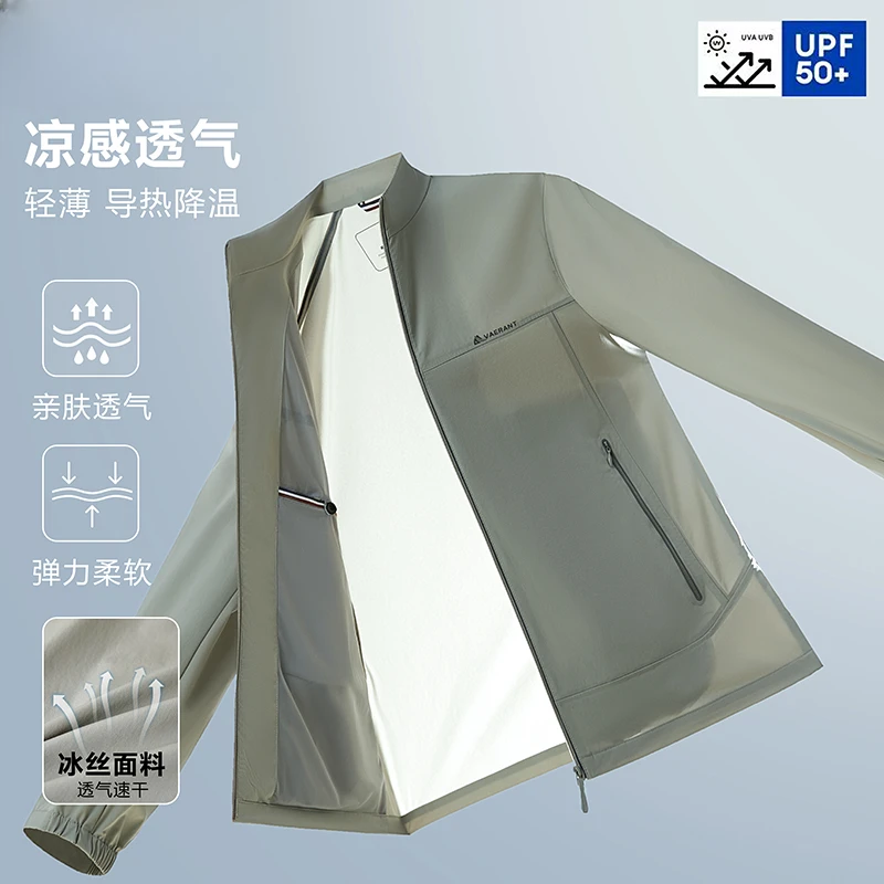 【防晒服•冰感3.0】2025男士夏季立领男士纯色百搭拉链防晒服2631