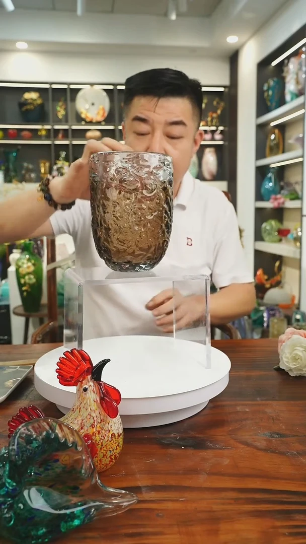 琉璃手工艺品外贸尾货花瓶024