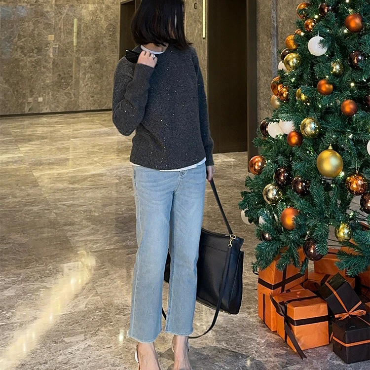 ZZ·DANGDANG【永恒经典】春夏磨毛休闲弹力九分牛仔裤13025001