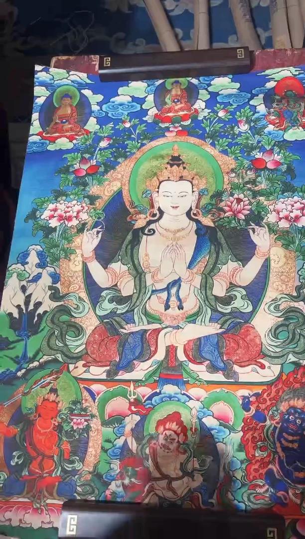 卷轴画龙妹的唐卡tk16