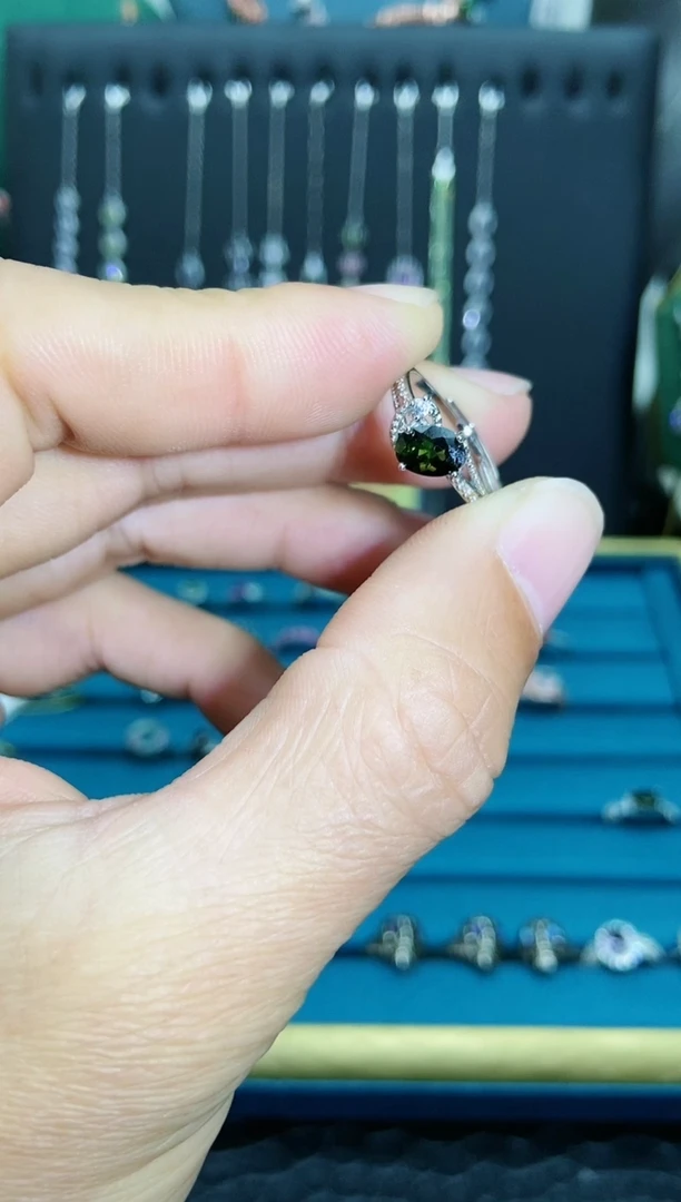 【闪购商品】碧玺戒指银S925镶嵌11212
