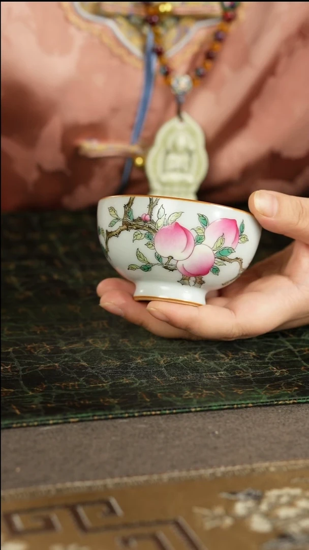 善窑厂汝窑月白五桃杯
