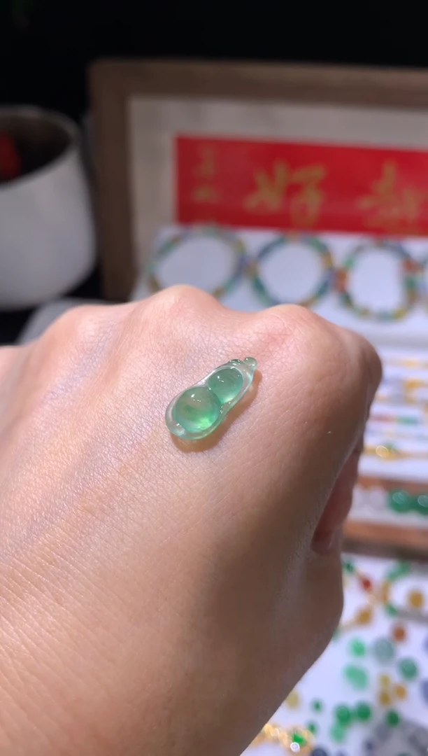 未镶嵌定制翡翠16.5*8.1*5.1高冰玻璃种葫芦