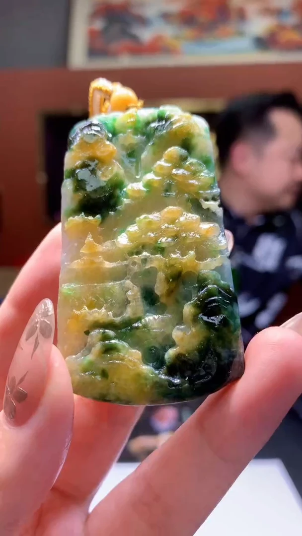 【闪购商品】定制翡翠未镶嵌8037yx-毛货挂件19