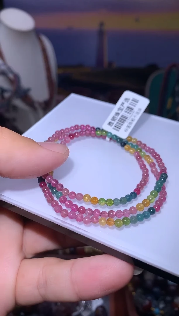 未镶嵌手串碧玺碧玺三圈手串