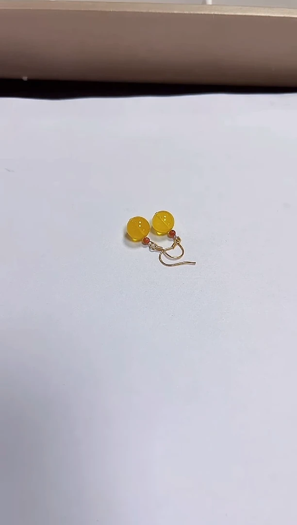 琥珀银S925镶嵌耳饰耳饰