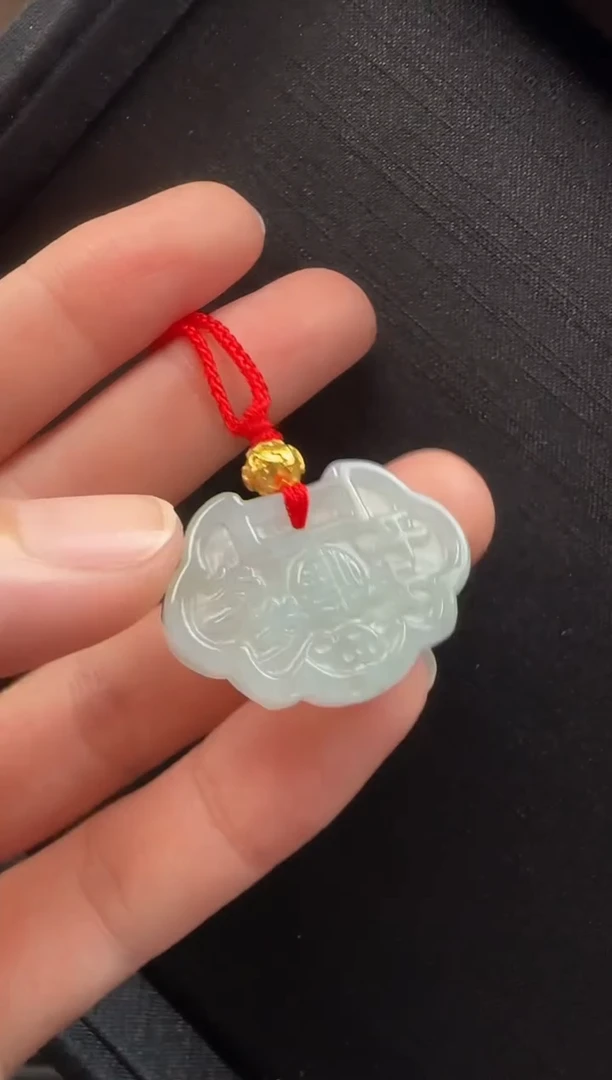 翡翠未镶嵌颈饰356如意锁一个