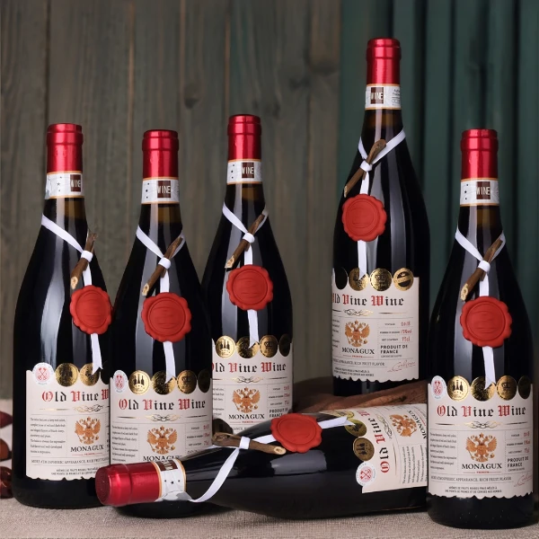 老藤干红葡萄酒15度750ML*6瓶整箱装红酒法国原酒新版推荐