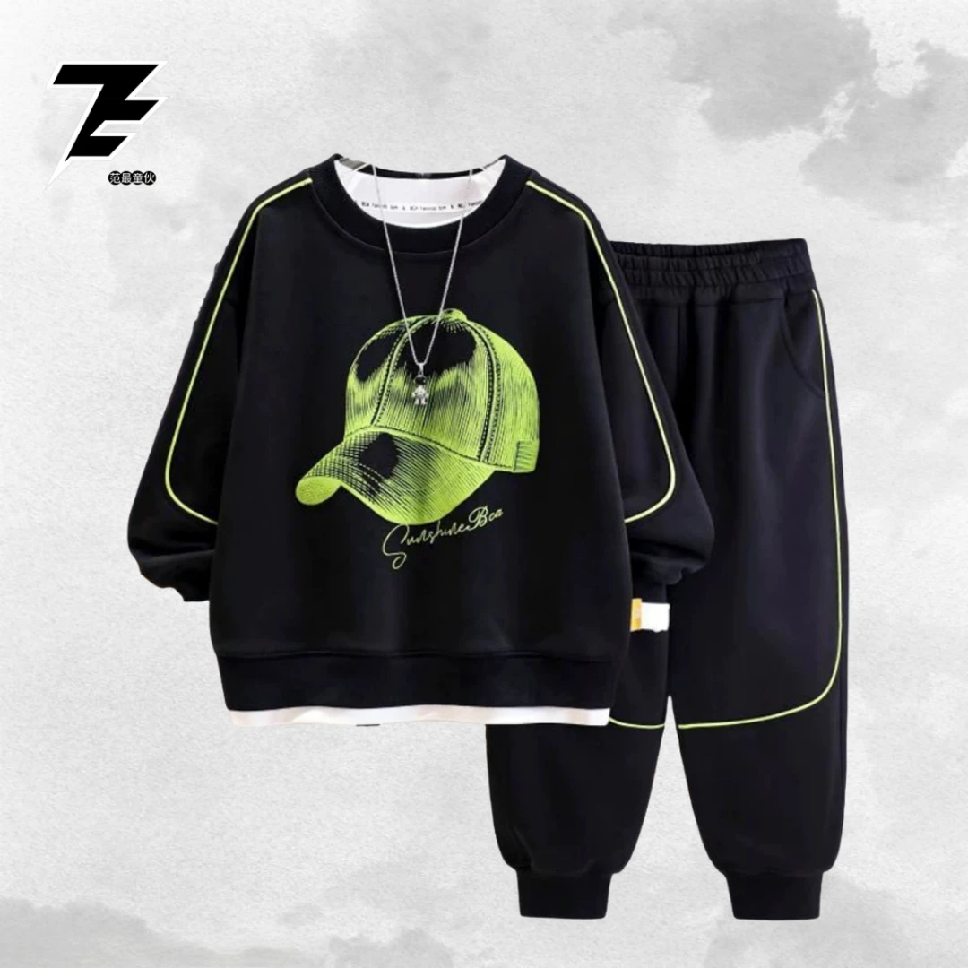 【专柜品质】男童秋套装2025新款中大儿童男孩衣服款运动酷帅童套装