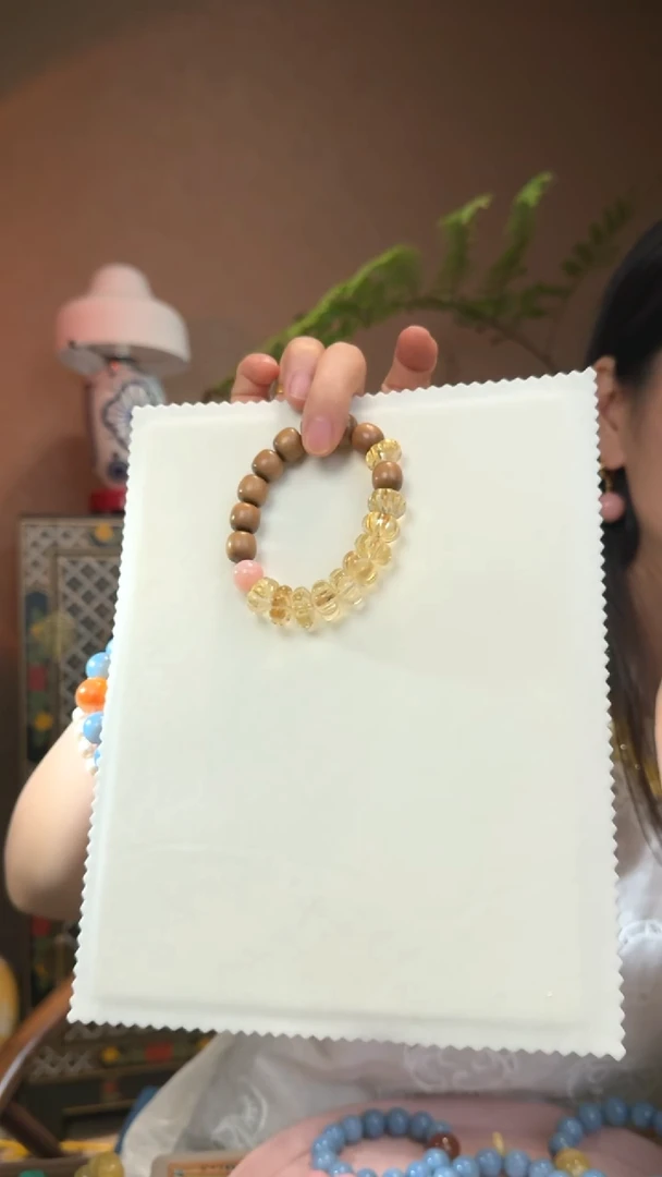 未镶嵌手串黄晶天然黄水晶南瓜珠手串