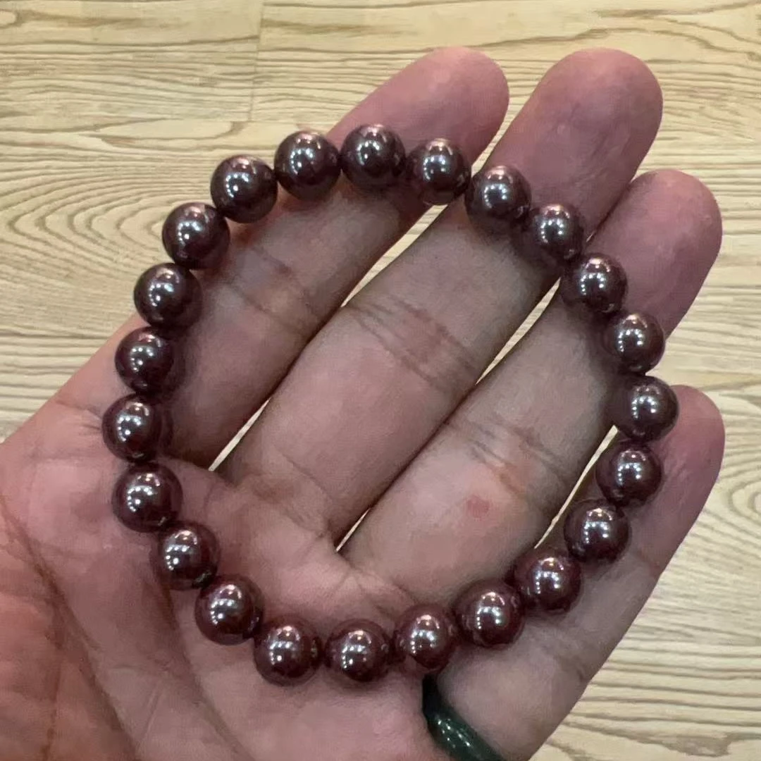 天然辰砂原矿朱砂手串高含量8mm单圈