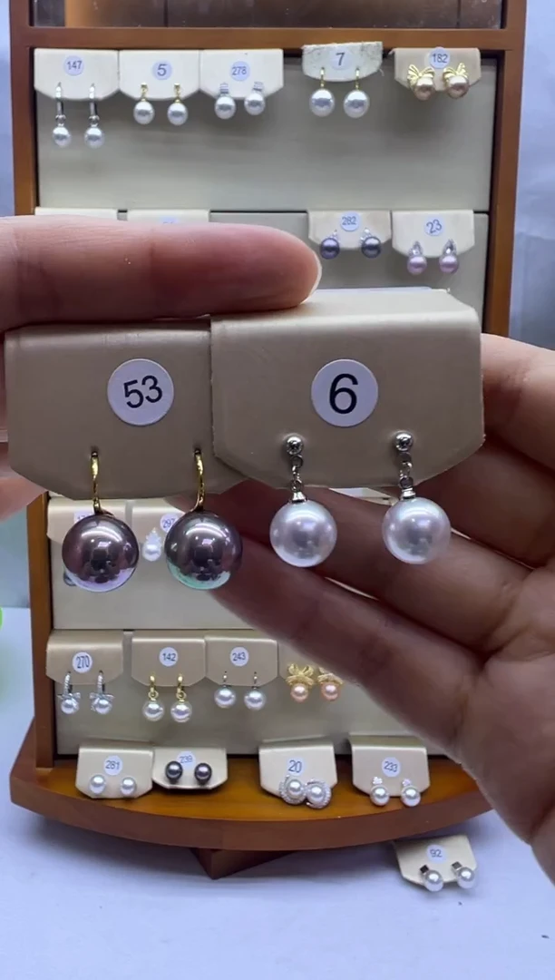 未镶嵌耳饰淡水珍珠53+6