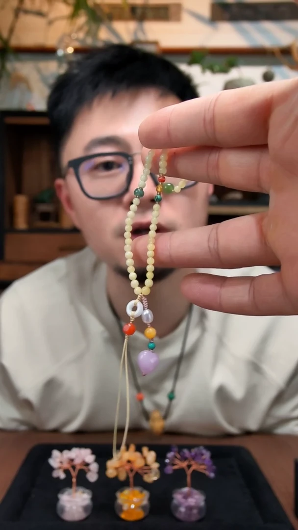 裸石蜜蜡未镶嵌蜜蜡多宝手机链DN