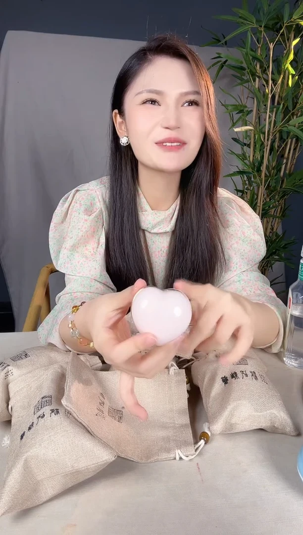 粉色心形瓷缸粉色印泥