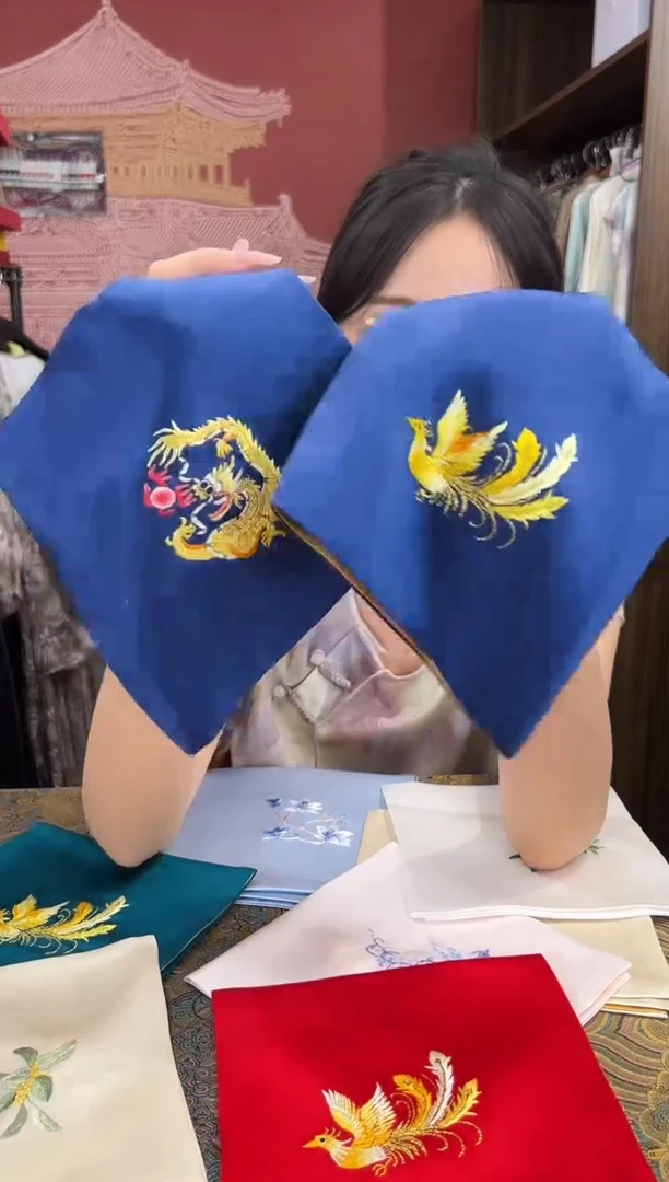 刺绣一套刺绣100桑蚕丝手帕
