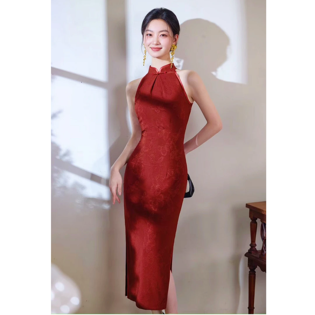 【三生三世】新中式中国风定亲结婚新娘装遮肉显瘦回门夏季旗袍