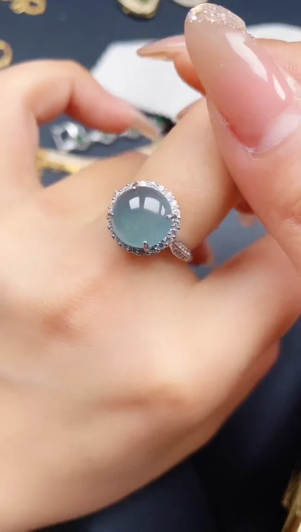 翡翠戒指银S925镶嵌423423